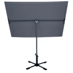 Parasol rectangulaire City acier et toile grise 180x130xH280cm