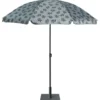Parasol Sun imprimé feuillage noir et vert-gris Ø160xH195cm