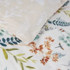 Parure de lit 2 personnes 240x220cm coton fleuri (2 modèles)