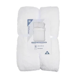 Parure de lit 2 personnes 240x220cm polyester toucher fourrure blanc