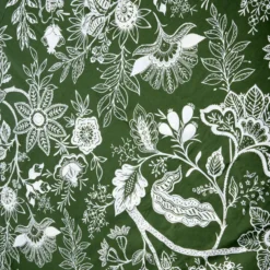Parure de lit 2 personnes 220x240cm 2 taies 63x63cm coton floral vert