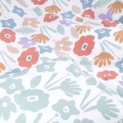 Parure de lit 1 personne 140x200cm coton graphique et fleuri (2 modèles)