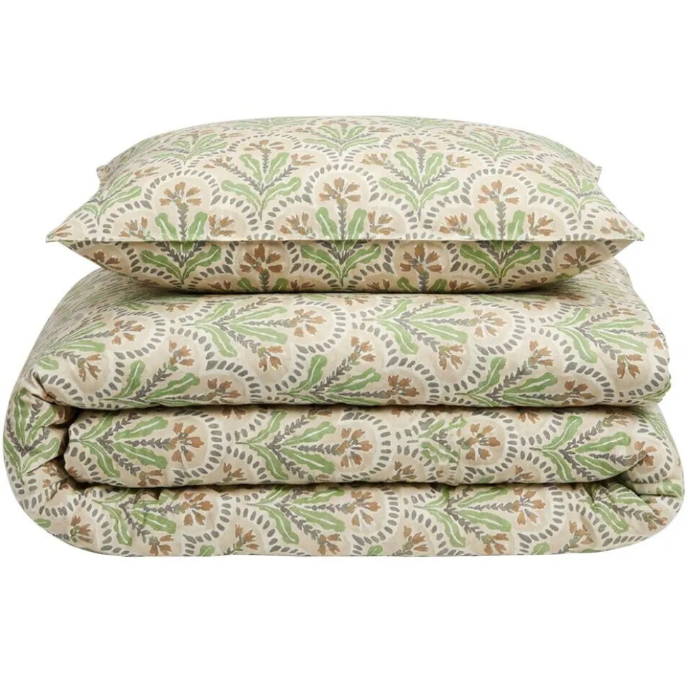 Parure de lit 1 personne 140x200cm polyester imprimé tropical (3 modèles)