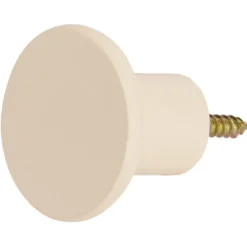 Patère murale ronde blanc crème polyrésine Ø5cm