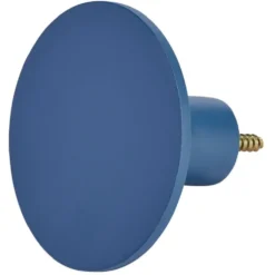 Patère murale ronde bleu polyrésine Ø8cm