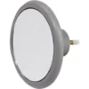 Patère murale ronde miroir contour gris Ø12cm