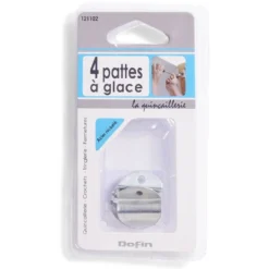 4 pattes à glace en acier nickelé - 25 mm