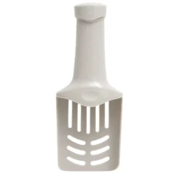 Pelle à litière plastique beige avec ouverture pour sachet plastique