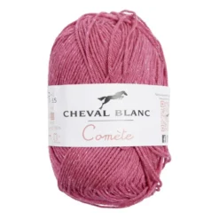 Pelote de fil à tricoter comète coton/acrylique rose framboise 50Gr