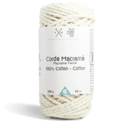 Pelote ficelle pour macramé coton beige