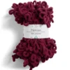 Pelote fil à tricoter 9m effet chenille polyester rouge bordeaux 100g