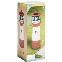 Phare solaire blanc et rouge 11LED H30cm