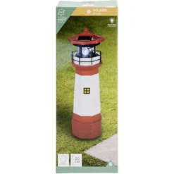 Phare solaire blanc et rouge 11LED H30cm