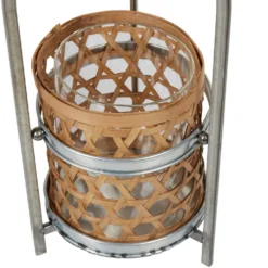Photophore bambou avec support métal