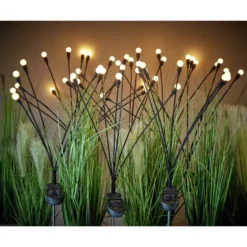 Pic bulbe effet lucioles solaire à LED blanc chaud H70cm