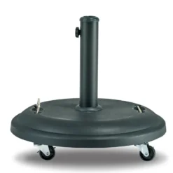 Pied de parasol rond en béton revêtement plastique noir 25 kg