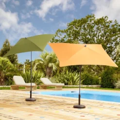 Pied de parasol rond plastique noir 12kg Ø35xH37cm