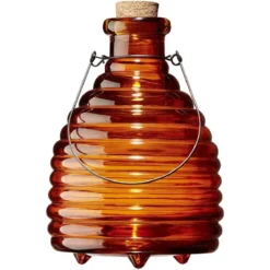 Piège à guêpe en verre strié Ø15xH35cm