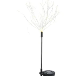 Pique solaire effet feu d'artifice 90 LED blanc chaud