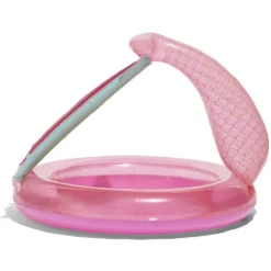 Piscinette gonflable enfant ombrelle sirène rose Ø100xH83cm