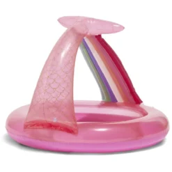 Piscinette gonflable enfant ombrelle sirène rose Ø100xH83cm