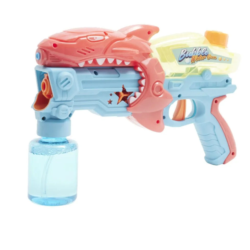 Pistolet à eau enfant requin lance bulle 27x6,5xH17,5cm (2 modèles)