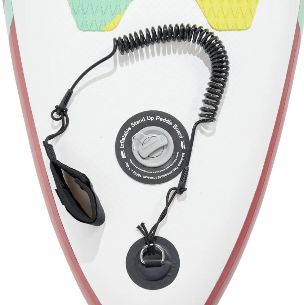 Planche paddle gonflable 1 personne plastique jaune et vert 365x76xÉp15cm
