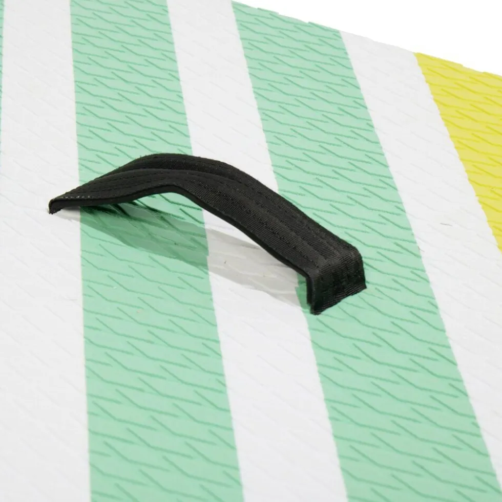 Planche paddle gonflable 1 personne plastique jaune et vert 365x76xÉp15cm