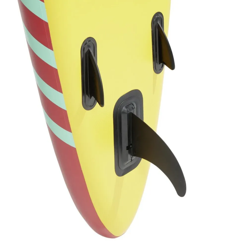 Planche paddle gonflable 1 personne plastique jaune et vert 365x76xÉp15cm