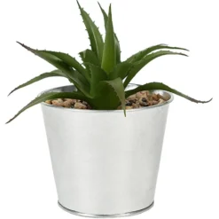 Plante grasse artificelle pot en zinc