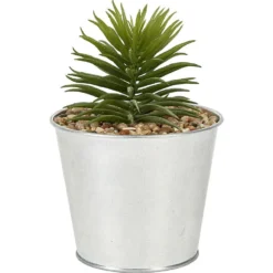 Plante grasse artificelle pot en zinc