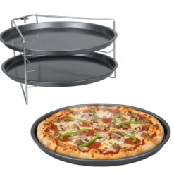 Plaque de cuisson Ø29cm x3 acier noir avec support 16,5x26,5xH5,5cm