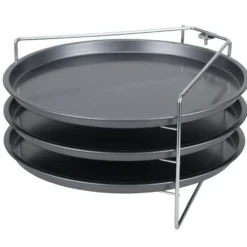Plaque de cuisson Ø29cm x3 acier noir avec support 16,5x26,5xH5,5cm
