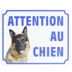 Plaque signalétique "Attention au chien" - 24x20 cm