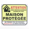 Plaque signalétique "Attention, maison protégée" - 24x20 cm