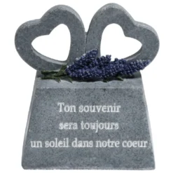 Plaque Souvenir avec Coeurs gris