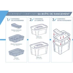 Plateau coulissant pour box L.24,3 cm