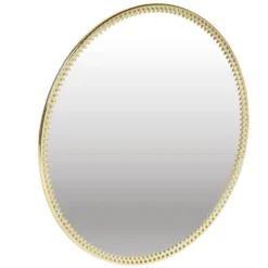 Plateau miroir support bougie en fer doré ou argenté Ø20cm (2 modèles)