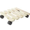 Plateau porte plante carré en bois avec roulettes 29x29xH7cm