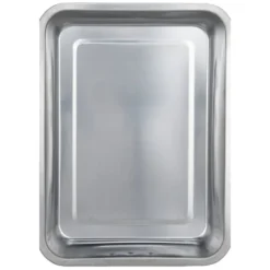 Plat à four inox rectangulaire x2 avec poignées 30x21xH7cm et 35x25xH7cm