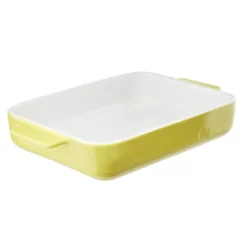 Plat à four rectangulaire céramique contour coloré 32x19,5xH5,5cm (3 modèles)