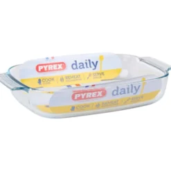 Plat à tarte rectangulaire Pyrex Daily verre transparent 23x35cm