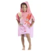 Poncho capuche sortie de plage enfant motif poulpe rose 60x60xH120cm