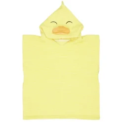 Poncho de bain enfant canard rayures jaune Taille unique 50x76cm