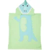 Poncho de bain enfant Funky motif crocodile bleu et vert 50xH80cm