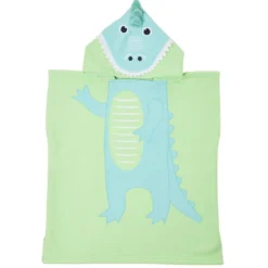 Poncho de bain enfant Funky motif crocodile bleu et vert 50xH80cm