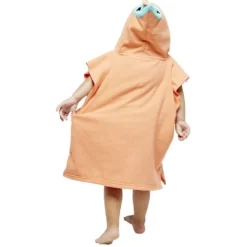 Poncho de bain enfant Funky motif hippocampe bleu et orange 50xH80cm
