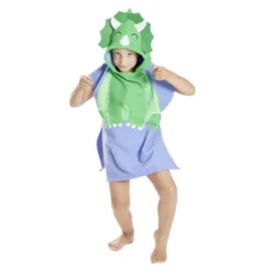 Poncho de plage enfant dinosaure TU 55x110cm