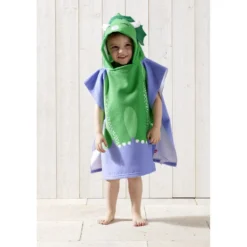Poncho de plage enfant dinosaure TU 55x110cm