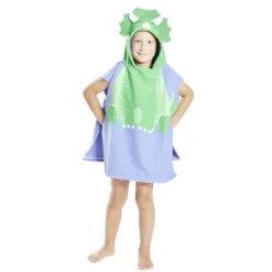 Poncho de plage enfant dinosaure TU 55x110cm